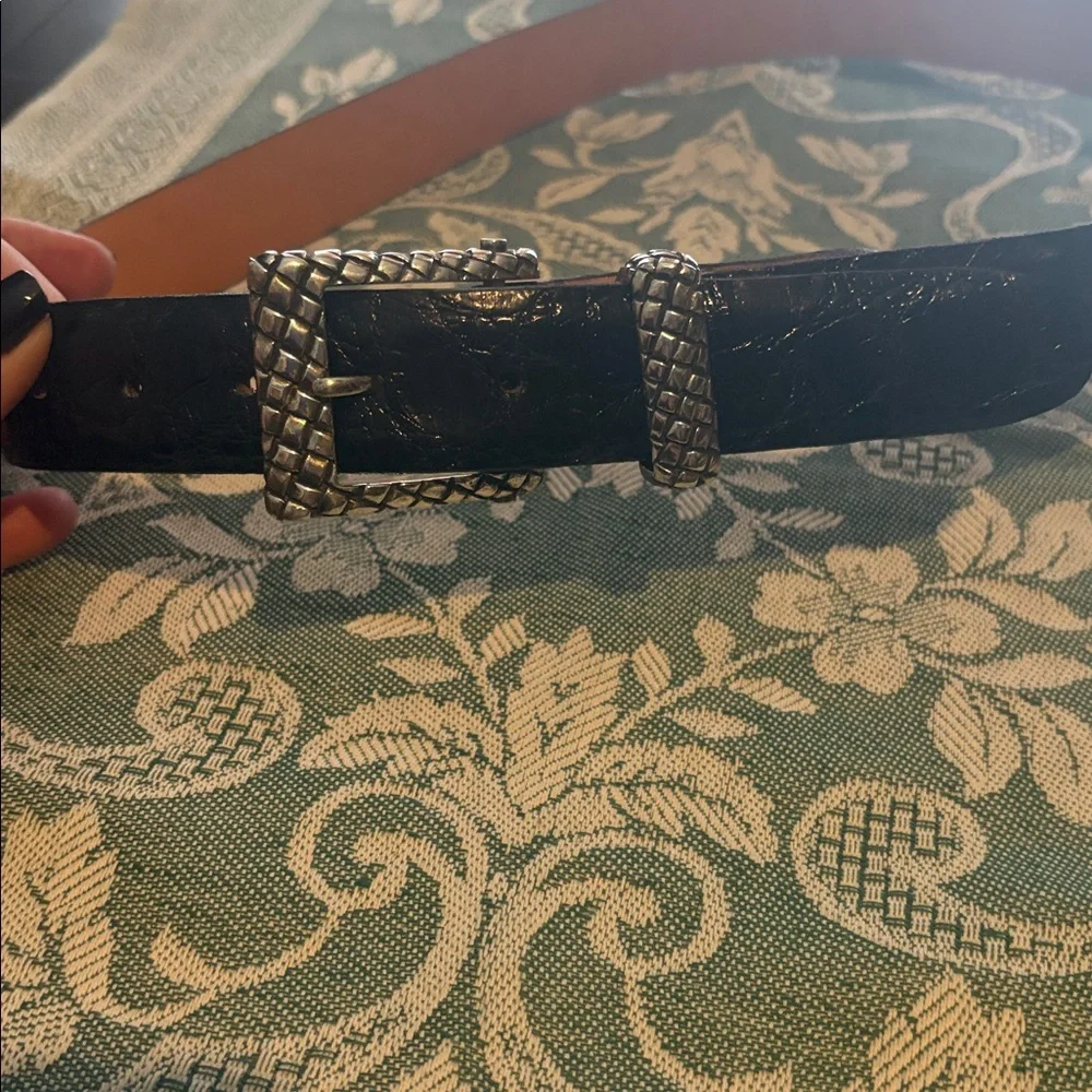 Women's Saddlebags Genuine Alligator Belt with Sterling Silver Buckle